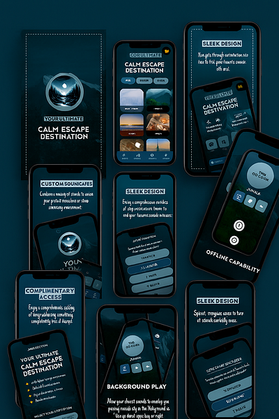 Calm Escape adobe xd calm app figma interaction design mobile app design ui ux