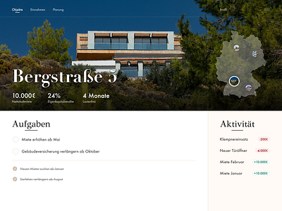 Light concept: Real estate project dashboard design ui