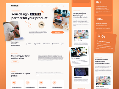 Naranja - Business & Agency Landing Page agency branding business clean company design landing page minimal mobile first multipurpose pricing profile startup ui ux website