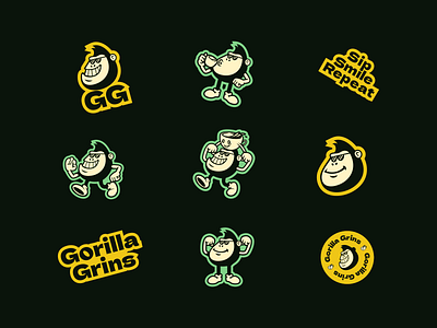 Gorilla Grins Logo & Brand Identity Design brand and identity branding cafe coffee design fnb graphic design illustration logo vector