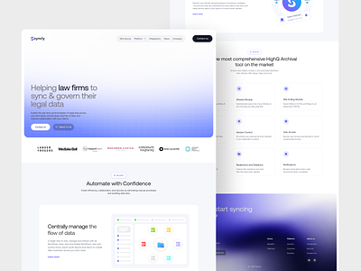 Syncly Web Design branding design figma gradient hero section product design product designer ui ui design ux web design
