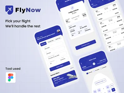 FlyNow - Simple, Seamless Flight Booking android appdesign bookingui design flightbookingapp ios minimaldesign mobile app mobileappdesign smartbooking travelapp travelux trending ui uiuxdesign ux