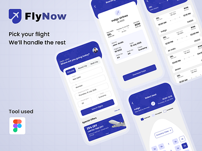FlyNow - Simple, Seamless Flight Booking android appdesign bookingui design flightbookingapp ios minimaldesign mobile app mobileappdesign smartbooking travelapp travelux trending ui uiuxdesign ux