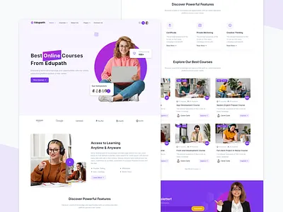 Edupath - Multipurpose Online Courses & Education LMS Template agency branding business classic clean collage creative design education illustration logo marketing modern school software ui university web design
