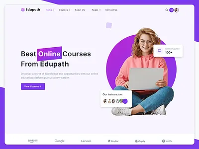 Edupath - Multipurpose Online Courses & Education LMS Template agency branding business classic clean collage creative design eduacation illustration listing lms logo marketing modern school software ui university web design