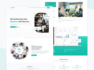 Upcover - Business & Corporate Landing Template agency animation app application branding business classic clean creative design graphic design illustration landing logo marketing modern motion graphics software ui web design