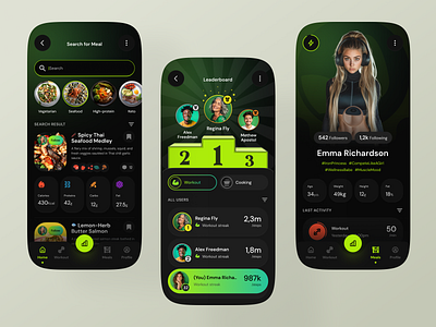 Fitness & Meal Tracker App fitness fitness app fitness app design fitness trainer app fitness ui health healthcare mobile app mobile ui nutrition nutrition app sport workout app