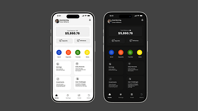 Mobile App UI – Fintech Light and Dark Mode Concept crypto finance fintech graphic design ui ux