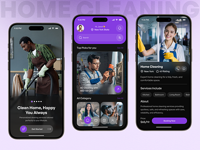 Home Service App UI – Book Trusted Help in Minutes app app design home care app home repair app home service app ios mobile mobile app on demand services product design service booking app service marketplace