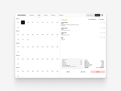 Food Order Screen - Room Service SaaS food food order screen graphic design hotel management product design room service saas