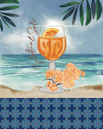 Azure Aperol art print graphic design illustration