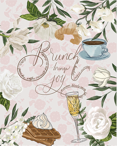 Brunch Blooms graphic design illustration