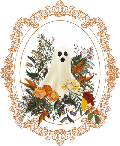 Spectral Bloom art print floral art graphic design halloween holiday illustration