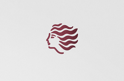 Wind beauty branding design face girl graphic design hair icon illustration logo logo design vector wave wind woman