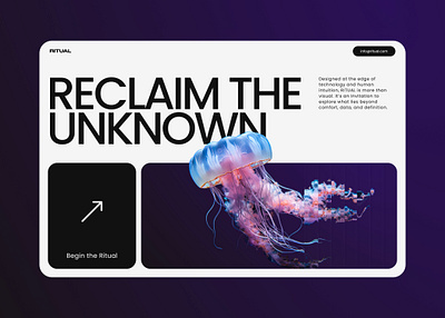 RITUAL — Reclaim the Unknown business web fish hero section herosection jellyfish landing page landingpage ui web landing page website websitedesign