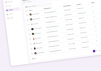 Customer Experience Management - ExperioCRM contacts crm dashboard design filters interaction design minimal product saas table ui uiux ux