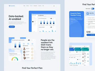 Cybersecurity Awareness Training Website blue cyber cybersecurity dashboard design light security ui web website