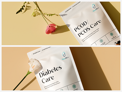 MaaDico – Healthcare Products packaging design 3d render aboxagency blender branding design diabetic care maadico mockup packaging pcos care pouch realistic render rendering