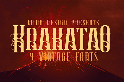 Krakatao - Vintage Font classic cool font decorative display font grunge grunge font headline krakatao vintage font ornamental signage typeface typography vintage