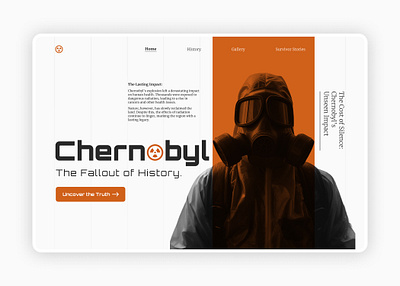 Chernobyl — The Fallout of History chernobyl creative creative section hero section interface landing page ui web design website design