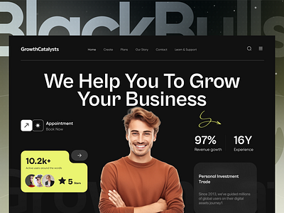 business agency web ui design agency agency website branding branding design business ui business website clean ui design hero section minimal modern ui saas website ui ux web web design website design