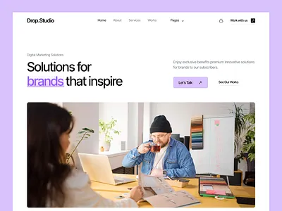 Drop Studio - Marketing Agency Website agency website arini studio drop studio framer template website landing page design marketing agency template marketing template no code website studio website ui webflow template website design