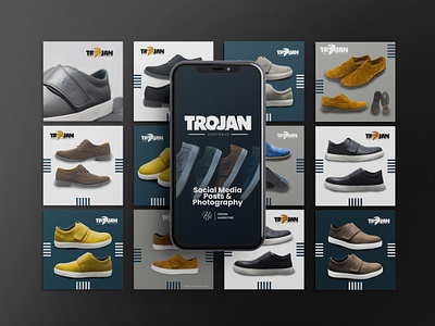 Social Media Posts & Product Photography - Trojan Footwear branding design footwear graphic design photography product photography shoes social media posts