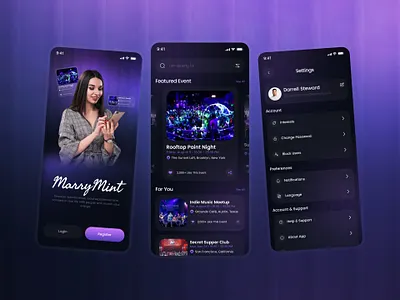 Event Booking App || Mobile App Design book events book events online booking app dark mode event app event app for androidios event booking app event management app event planner app event reservation app event ticketing local event finder mobile app mobile app design mobile app ui mobile ui design ticket booking app ui ux ui ux design vent schedule app
