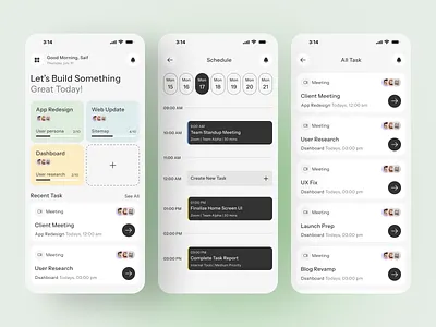 Task Management App Design appui calendarui dailyplanner dribbbleshots interactiondesign mobileappdesign productivityapp projectmanagement scheduleapp taskappdesign taskmanager uidesign userexperience userinterface uxdesign uxuidesign