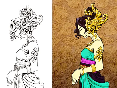 Javanese girl book graphic design illustration