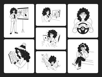 Girl Illustration Art Set aesthetic art beauty character colorful creative cute design digital expression fashion feminine girl illustration lifestyle portrait style trendy vector women