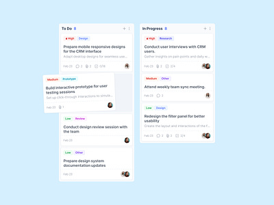 Ankaris - Kanban Board Task Column UI app design product design task management ui ux