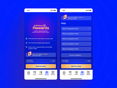 Rewards Screen - Food Delivery App apstore design food delivery app graphic design mobile aplication mobile screen playstore rewards rewards page ui uiux