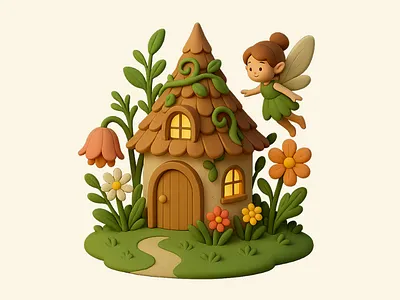 Fairy’s Cozy Cottage 3d 3d cottage 3d design 3d fairy 3d illustration 3d object 3d vector cottage cozy cozy design design digital art digital illustration fair vectorm3d fairy fairy garden fairys fairys home fairys illustration illustration