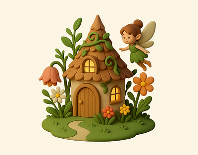 Fairy’s Cozy Cottage 3d 3d cottage 3d design 3d fairy 3d illustration 3d object 3d vector cottage cozy cozy design design digital art digital illustration fair vectorm3d fairy fairy garden fairys fairys home fairys illustration illustration