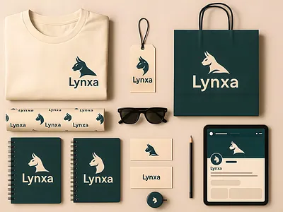 Lynxa-Premium Branding Identity Mockup brand identity branding flat lay logo design minimal tshirt mockup