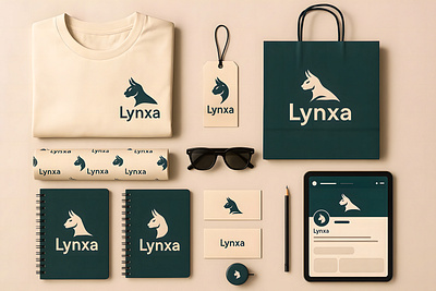 Lynxa-Premium Branding Identity Mockup brand identity branding flat lay logo design minimal tshirt mockup