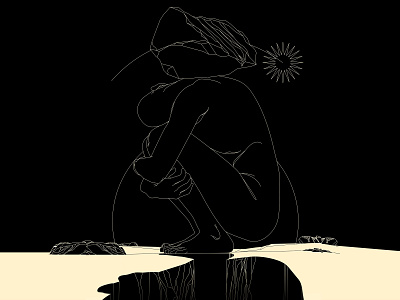 Just A stone. abstract composition conceptual illustration depth design dual meaning feelings figure figure illustration illustration laconic lines mental health minimal philosophical illustration philosophy poster psychology self discovery