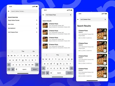 Search Screens - Food Delivery App app design design food delivery app graphic design mobile app design mobile application search search screen