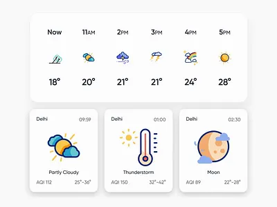 Animated Weather UI app application design branding clean dark ui design design services illustration logo ui