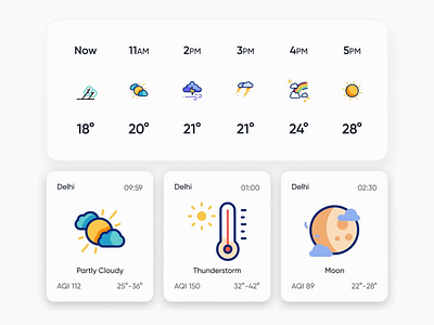 Animated Weather UI app application design branding clean dark ui design design services illustration logo ui