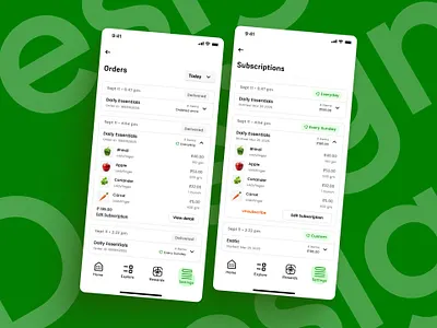 Subscription management screen - Food Delivery App design food delivery app graphic design mobile app mobile app design mobile application subscription subscription management subscriptions screen