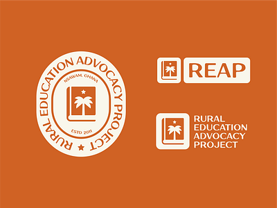 REAP Non Profit Branding africa badge book logo brand mark branding kit children education logo ghana non profit non profit branding non profit logo rural students teachers wordmark
