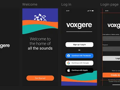 voxgere Music App — Clean & Minimalist Figma Prototype figma graphic design illustration music app prototype ui
