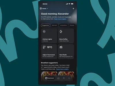 Daily UI Challenge #021 — Home Monitoring Dashboard app dailyui design graphic design mobile smart home ui