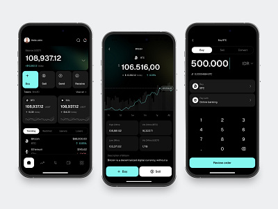 Crypto Mobile App app chart clean crypto dark design fireart invest market theme trading ui ux