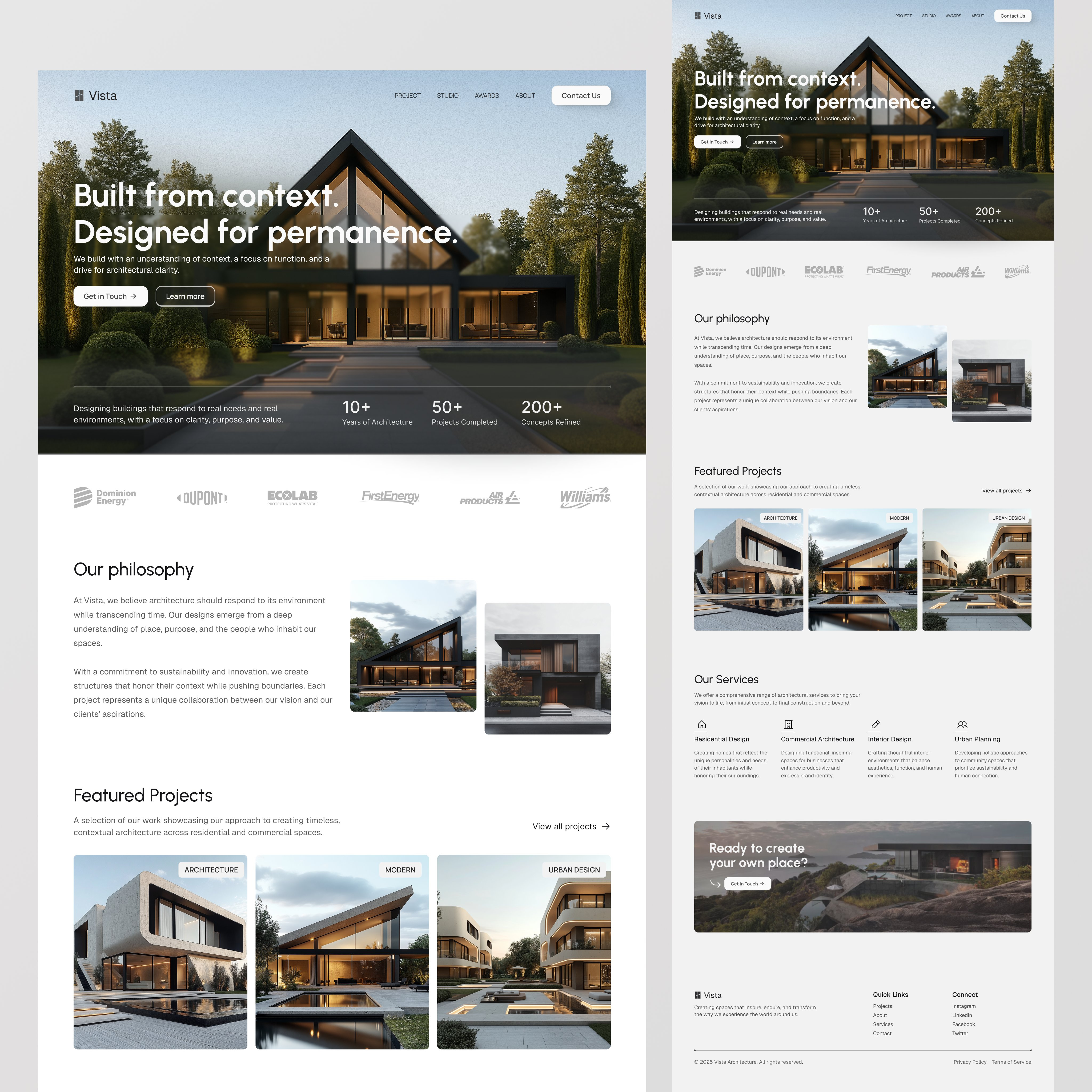 Architecture Studio Landing Page branding design graphic design landing page ui uiux website design