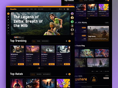 🚀 GamXe – Your Ultimate Gaming Hub Landing Page dark mode design figma design figma designer game game app game dashboard game dashboard design game design game interface game player game ui gamer gaming player ui web web app web game website