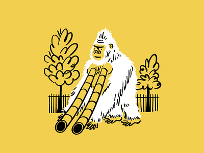 Nip slip n slide 🛝 design doodle funny gorilla illo illustration lol meme monkey sketch slide