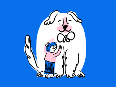 Doggies are a girl's best friend 🐩 design dog doodle funny hug illo illustration kid lol sketch